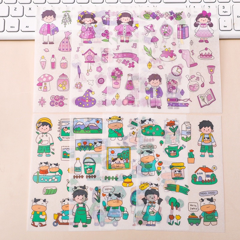 Sticker 4 Tấm Em Bé Nhiều Màu