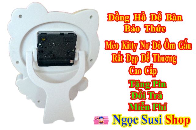 ĐỒNG HỒ MÈO KITTY CỰC ĐẸP - TẶNG PIN