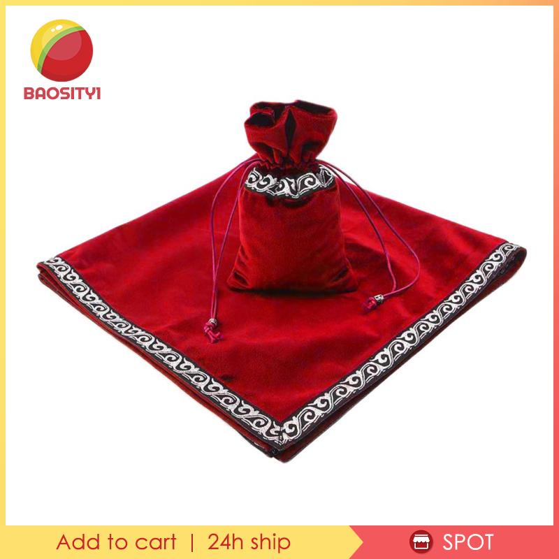 [Baosity1] Thảm Nhung Lót Bàn Tarot Có Túi Dây Rút Màu Tím 66cm
