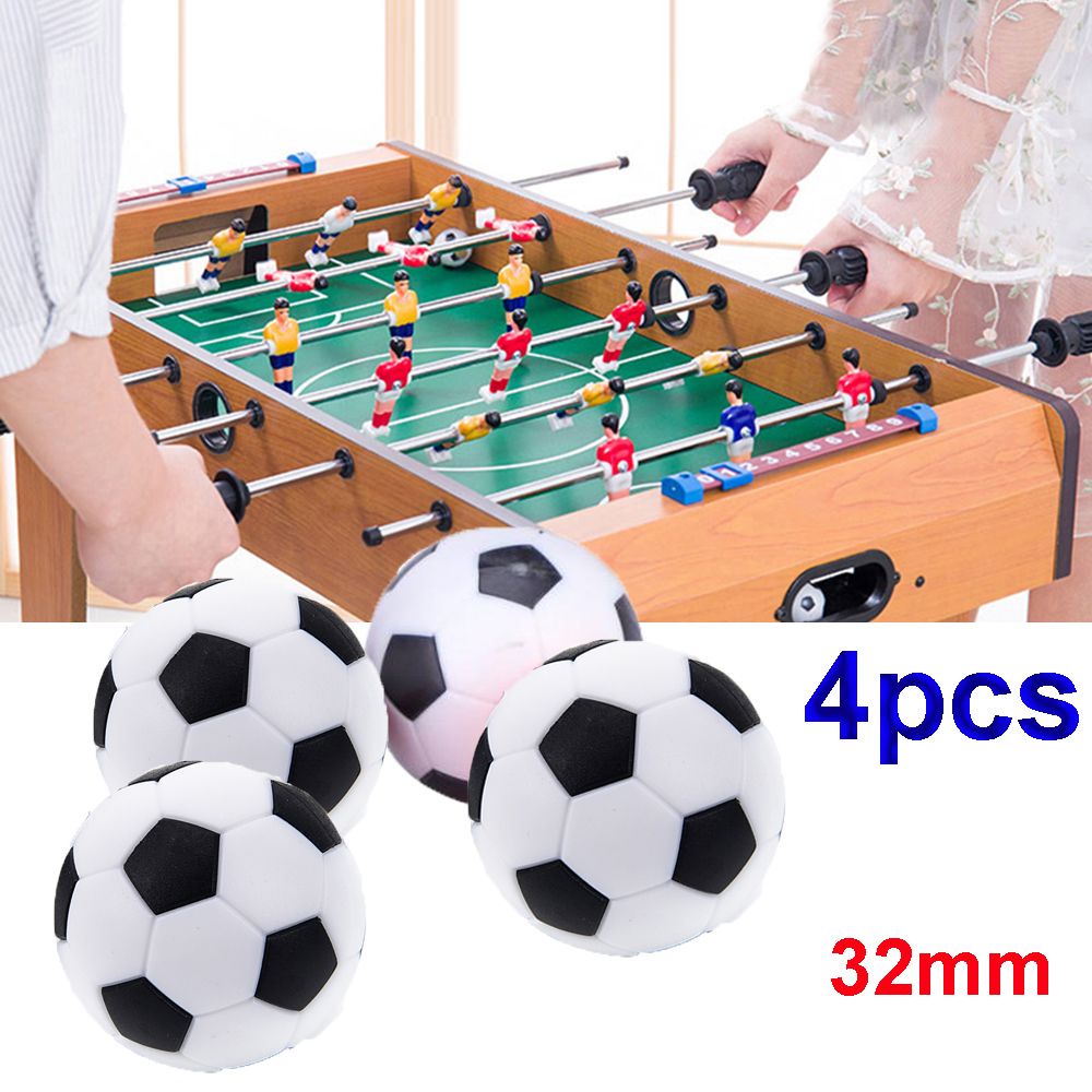 Set 4 quả bóng đá mini 32mm màu trắng đen bền bỉ