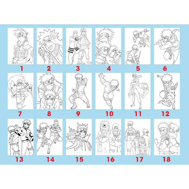 Lineart Tranh tô màu NARUTO  - Dành cho những bạn trẻ yêu thích truyện NARUTO và sáng tạo