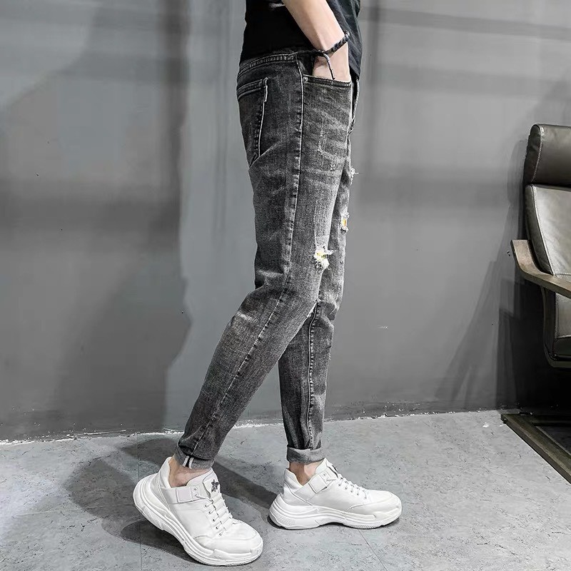 Quần Nam Jean Chất Bò Rách Gối Năng Động | BigBuy360 - bigbuy360.vn