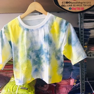 Áo croptop loan màu (SỈ 35K)ảnh thật có clip tay lỡ form rộng
