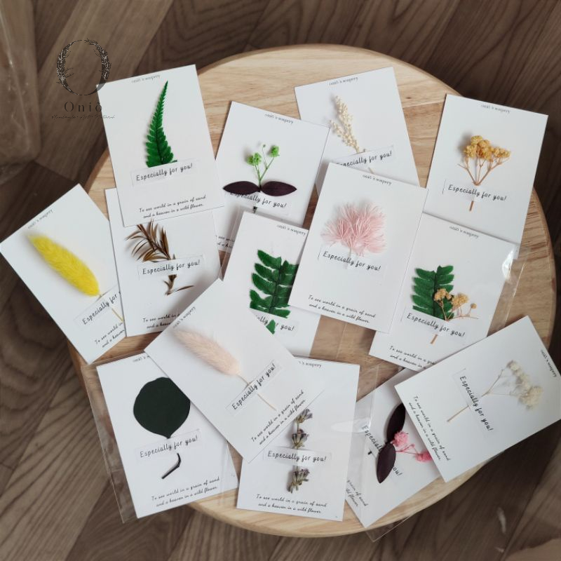 Thiệp hoa khô tráng trí, Thiệp decor, Phụ kiện trang trí chụp ảnh Oniõ