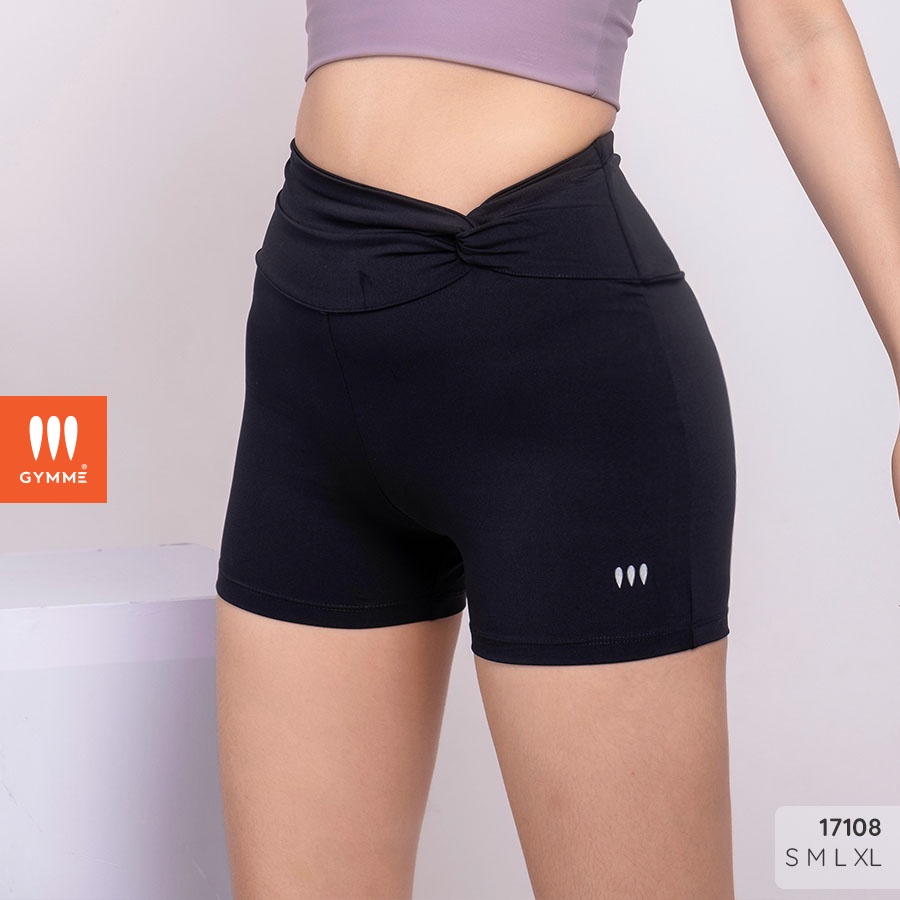 Quần Short Tập Gym nữ Gymme cạp cao xoắn eo, đồ tập gym nữ ngắn thun 4 chiều - 17108