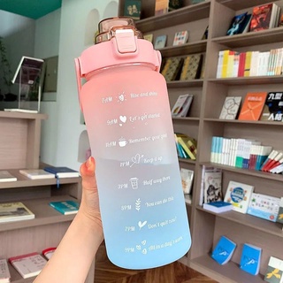 Bình nước 2 lít cute chia vạch nhắc nhở bình đựng nước 2L có vòi tập gym thể thao