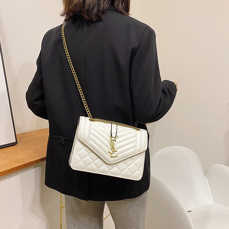 Túi Xách Da Đeo Vai Phối Dây Xích Kiểu Dáng Thời Trang Dành Cho Nữ