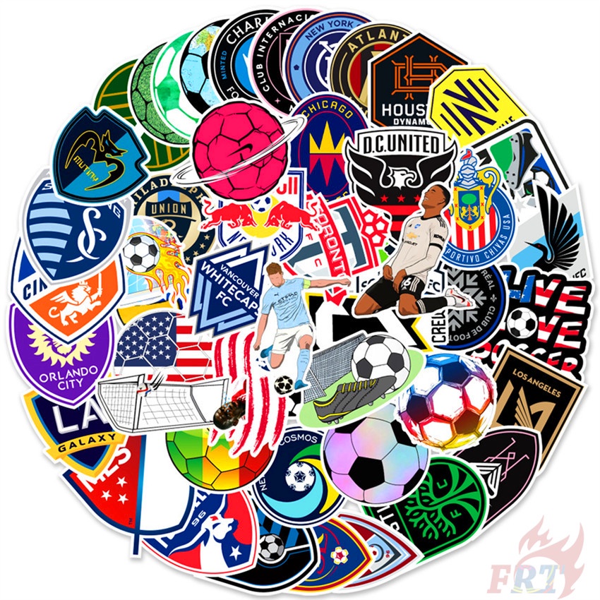 ❉ Miếng Dán Trang Trí Bóng Đá Dòng Mls Series 01 Major League ❉ Bộ 50 Miếng Dán Chống Thấm Nước Thời Trang