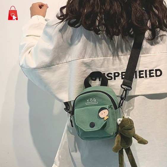 Túi Đeo Chéo Canvas Mini Dễ Thương Phong Cách Hàn Quốc JP1