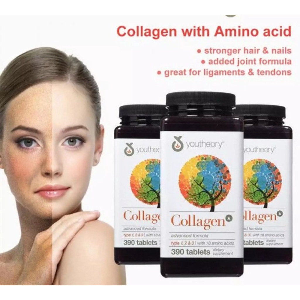 Collagen' Youtheory+ Biotin' Advanced Formula 390 Viên CHÍNH HÃNG MỸ - Sản phẩm được rất nhiều người tin tưởng sử dụng.