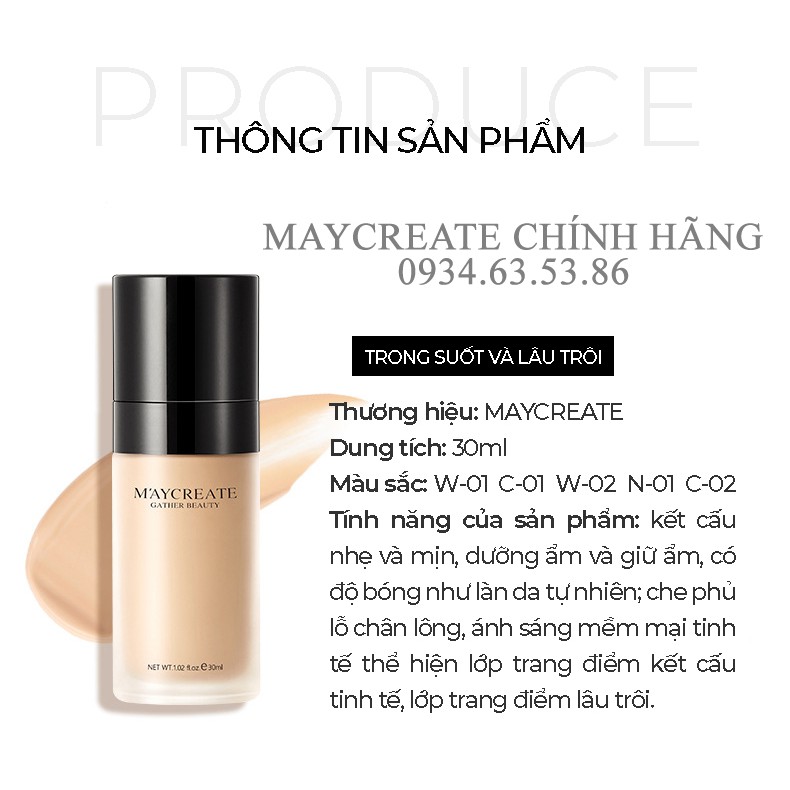 Phấn Nền Che Khuyết Điểm Dạng Lỏng Maycreate Hàng Nội Địa Trung. | BigBuy360 - bigbuy360.vn