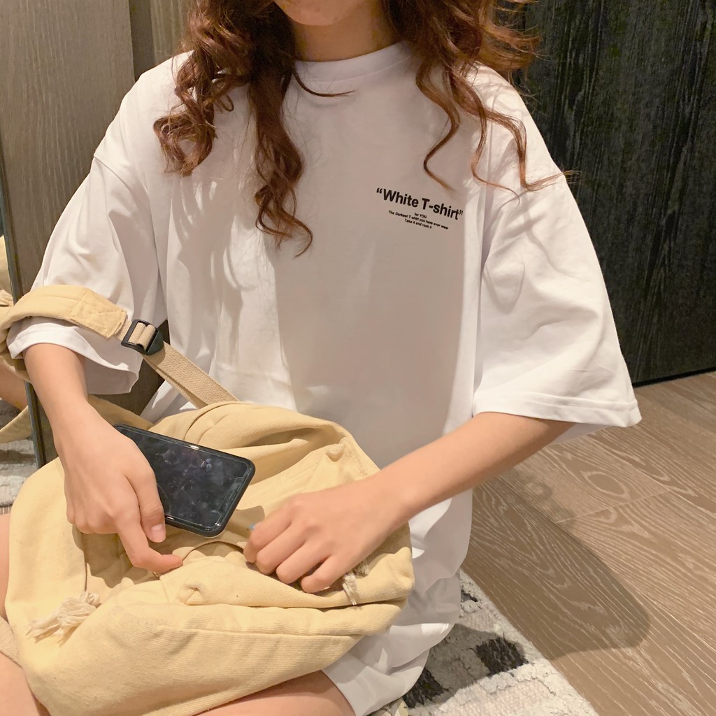 Áo Thun Tay Lỡ Unisex WHITE BLACK T-SHIRT Form Rộng | BigBuy360 - bigbuy360.vn