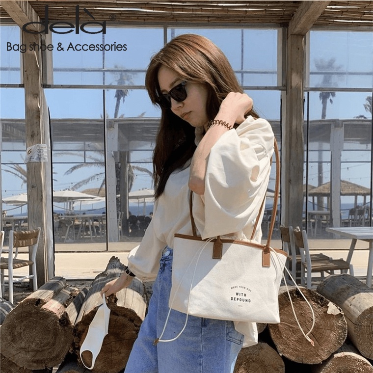 Dela Túi Xách Dây Rút Phong Cách Hàn Quốc Cho Nữ