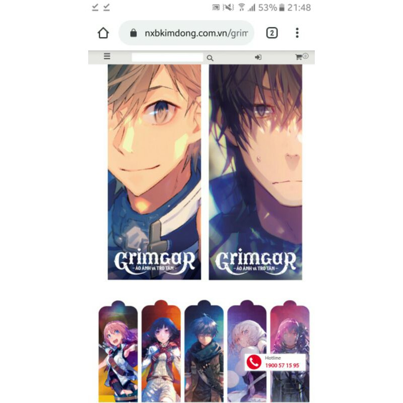 bán lẻ bookmark, thiệp mừng, short story, fanbook grimgar ảo ảnh và tro tàn