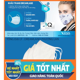 🍓BÁN TẶNG🍓Khẩu trang vải cotton lụa Dreamland , khẩu trang kháng khuẩn, chống bụi, chống dịch, tái sử dụng nhiều lần