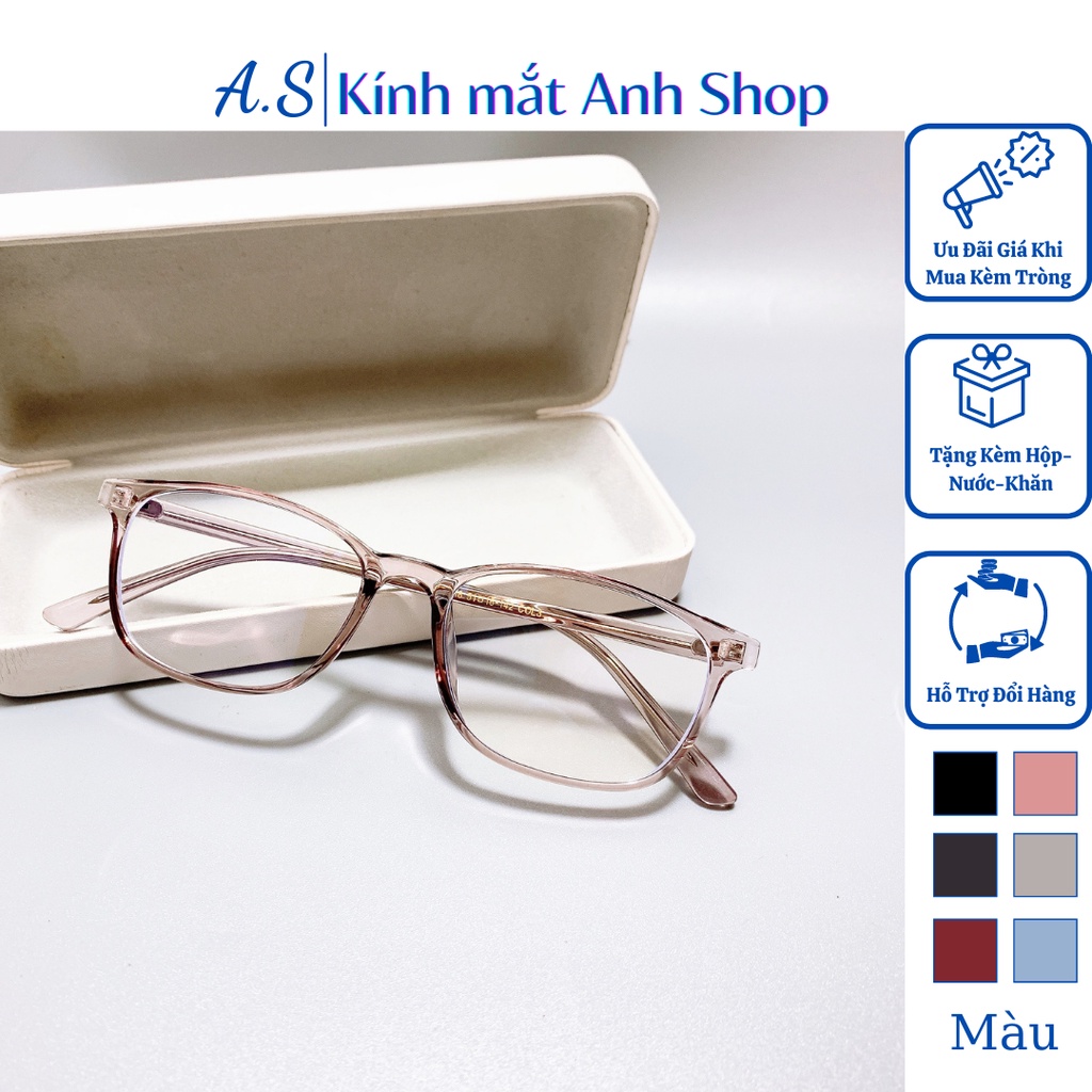 Gọng kính vuông thời trang nhỏ xinh nhiều màu sắc, đeo sáng da 8518A