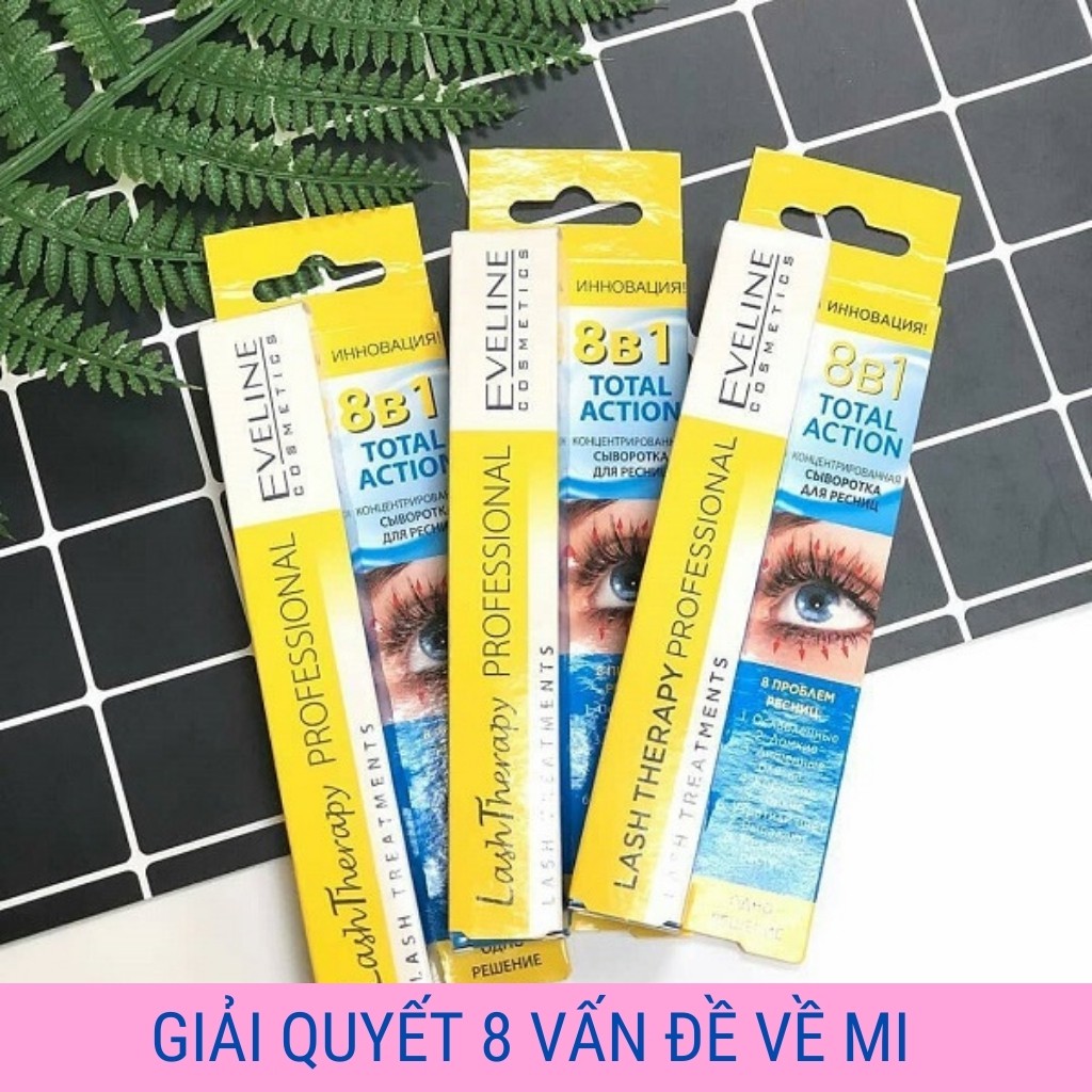 Huyết thanh Dưỡng mi Eveline 8 in 1 Total Action Lash Therapy professional Dưỡng Dài Và Cong Mi (10ml) | BigBuy360 - bigbuy360.vn