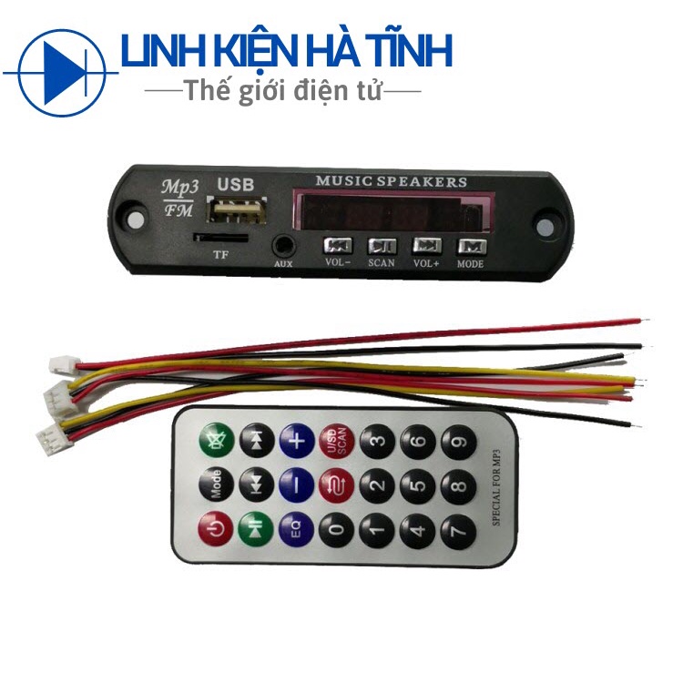 Mạch giải mã MP3 6-12V stereo lossless hỗ trợ đầu đọc thẻ U disk TF WAV MP3