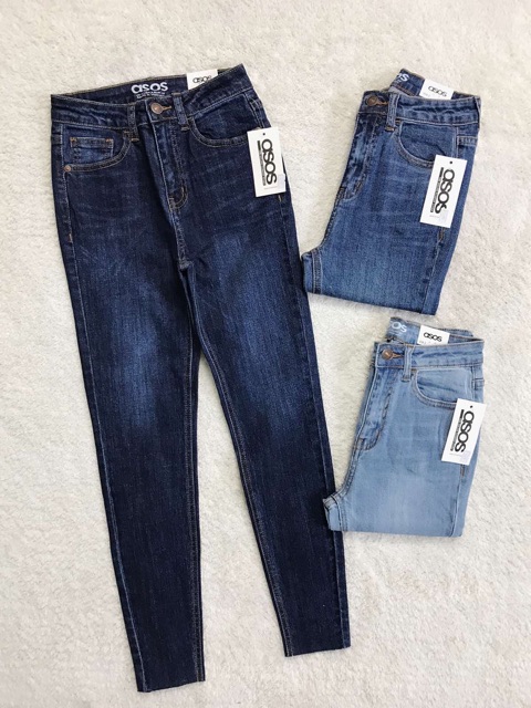 Quần skinny 9 tấc jeans lai cắt lưng cao