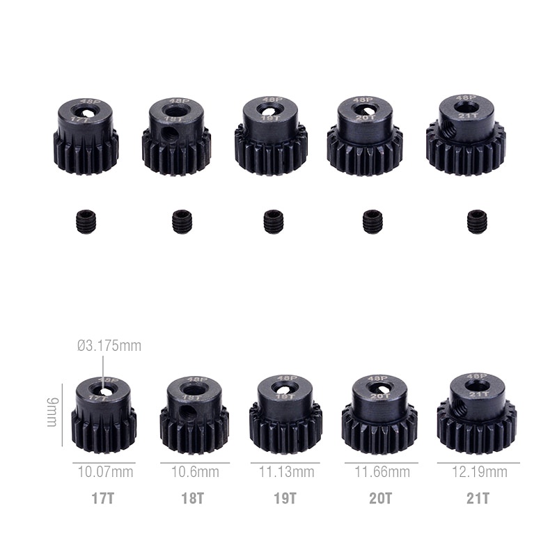 Động Cơ Bánh Răng 48DP 3.175mm 12t 13t 14t 15t 16T 17t 18T 19T 20T 22T 24T 25T Cho Xe Điều Khiển Từ Xa 1/10