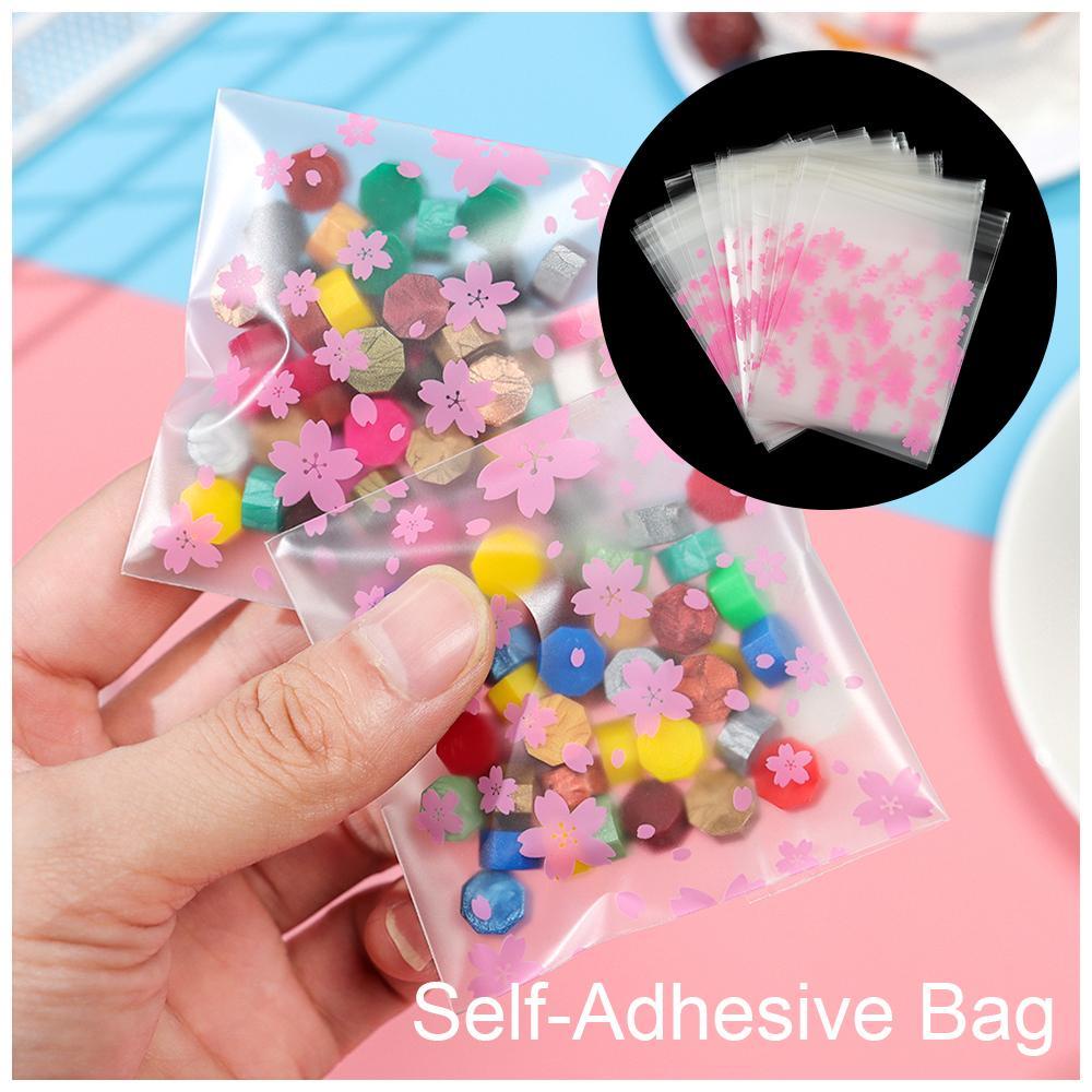 Set 100 Túi Nhựa Đựng Kẹo Giáng Sinh Tự Dính