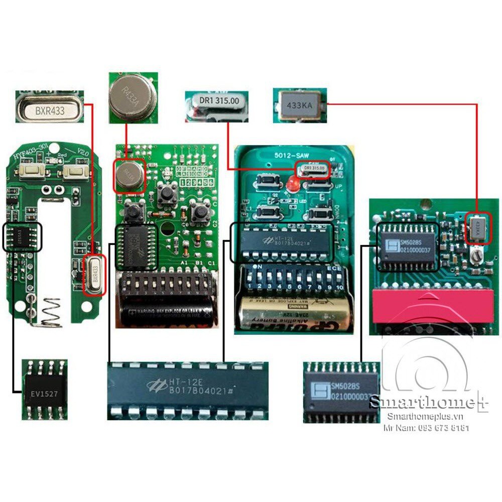 Remote Sao Chép Lệnh Cửa Cuốn RF Dải Tần Rộng SHP-LC1.7