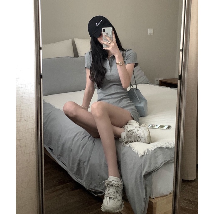 Váy Polo Avala trơn basic màu Pastel cộc tay chất cotton thun co dãn xinh xắn | BigBuy360 - bigbuy360.vn