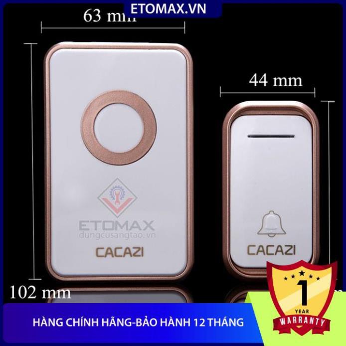 [Hàng chính hãng-Bảo hành 12 tháng] Chuông cửa không dây CACAZI V2