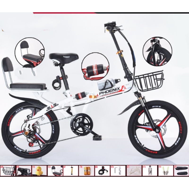 XE ĐẠP GẤP PHONIX CHÍNH HÃNG _SIZE 20 INH NAM NŨ.