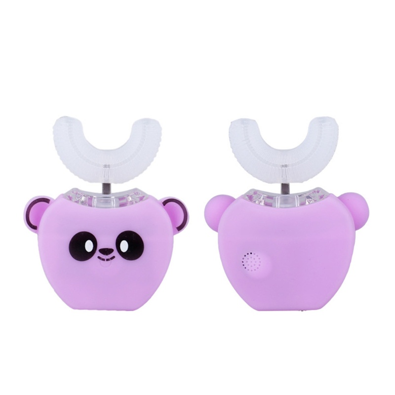 Bàn Chải Đánh Răng Tự Động Hình Chữ U Bằng Silicone Kèm Đế Sạc Không Dây Cho Bé