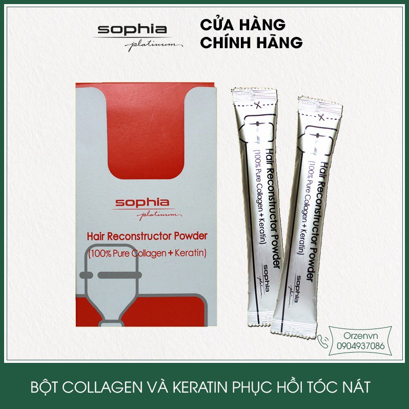 Bột Collagen và keratin phục hồi tóc Sophia Platinum Hàn Quốc