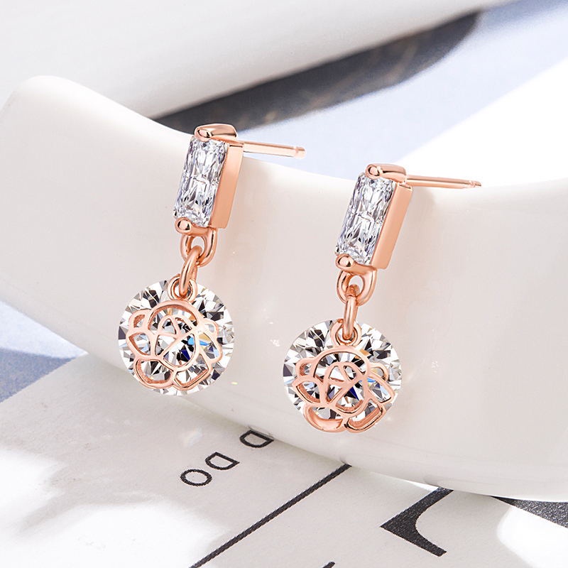 Phổ Biến Bông Tai Hình Cánh Hoa Hồng Vàng Thế Giới Hàn Quốc Tinh Tế Thời Trang Cho Nữ