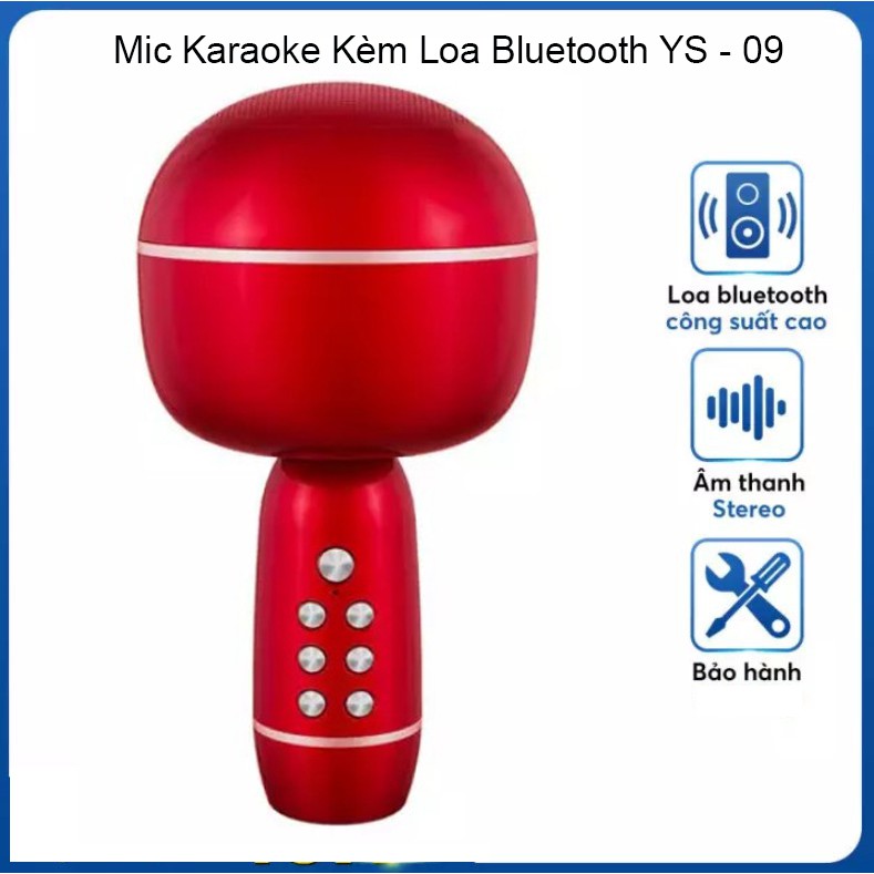 Mic Karaoke Kèm Loa Bluetooth Ys - 09 - Mic Cao Cấp - Âm Thanh Sống Động - Livestream - Thu Âm Hát Karaoke Cực Đã