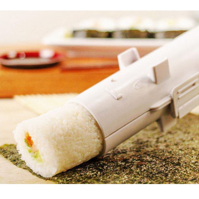 Khuôn ống làm sushi, cơm cuộn siêu nhanh+ Tặng mành cuộn sushi kèm vá múc-Dụng cụ cuốn sushi gimbab siêu nhanh 29*7*7cm