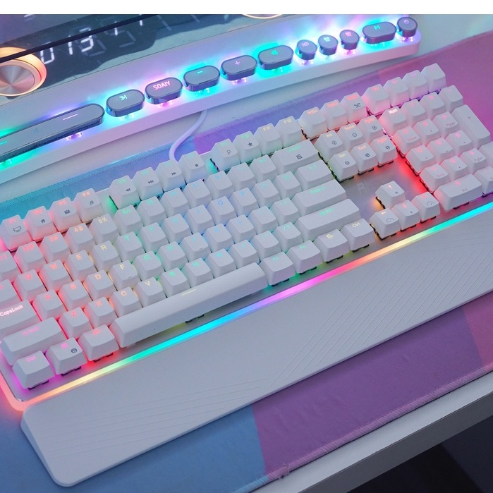 Bàn Phím Cơ, Bàn Phím Gaming, Bàn Phím Chuyên Game RK918 Full LED RGB Bảo Hành 1 năm