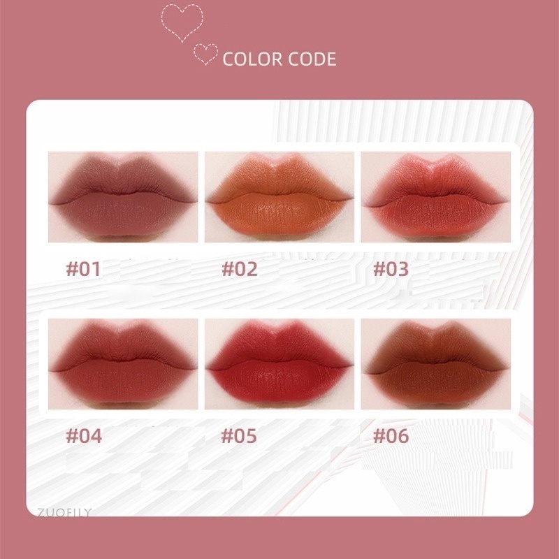[Hàng mới về] Son môi dưỡng ẩm lâu trôi không thấm nước 6 màu tùy chọn