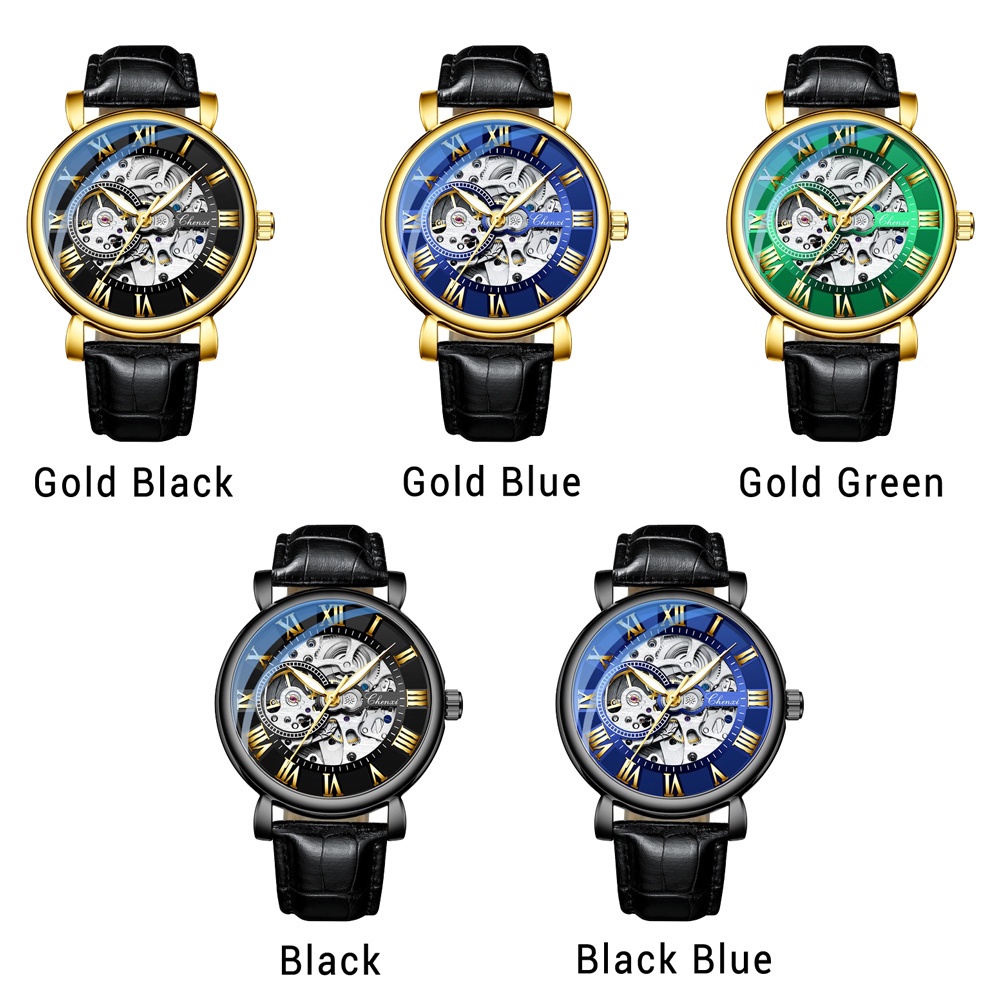 Đồng Hồ Cơ Chexi Chống Thấm Nước Dây Da Cho Nam