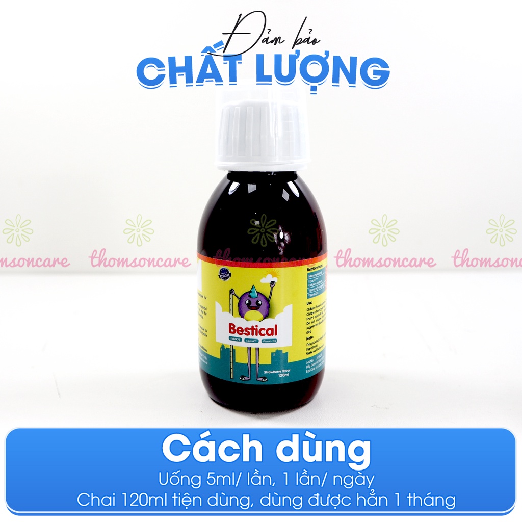 Bổ sung Canxi Bestical, có thêm D3 K2 cho bé, giúp giảm còi xương, tăng chiều cao cho trẻ - Chai 120ml