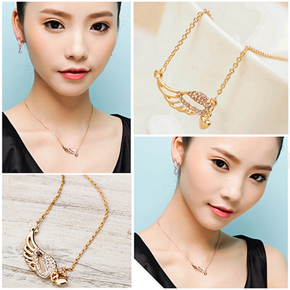 Dây chuyền hợp kim hình cánh đính đá