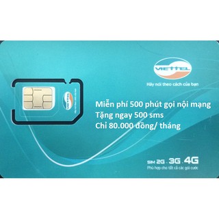 SIM 4G  VIETTEL GIÁ RẺ 500 PHÚT VÀ 650Mb TỐC ĐỘ CAO