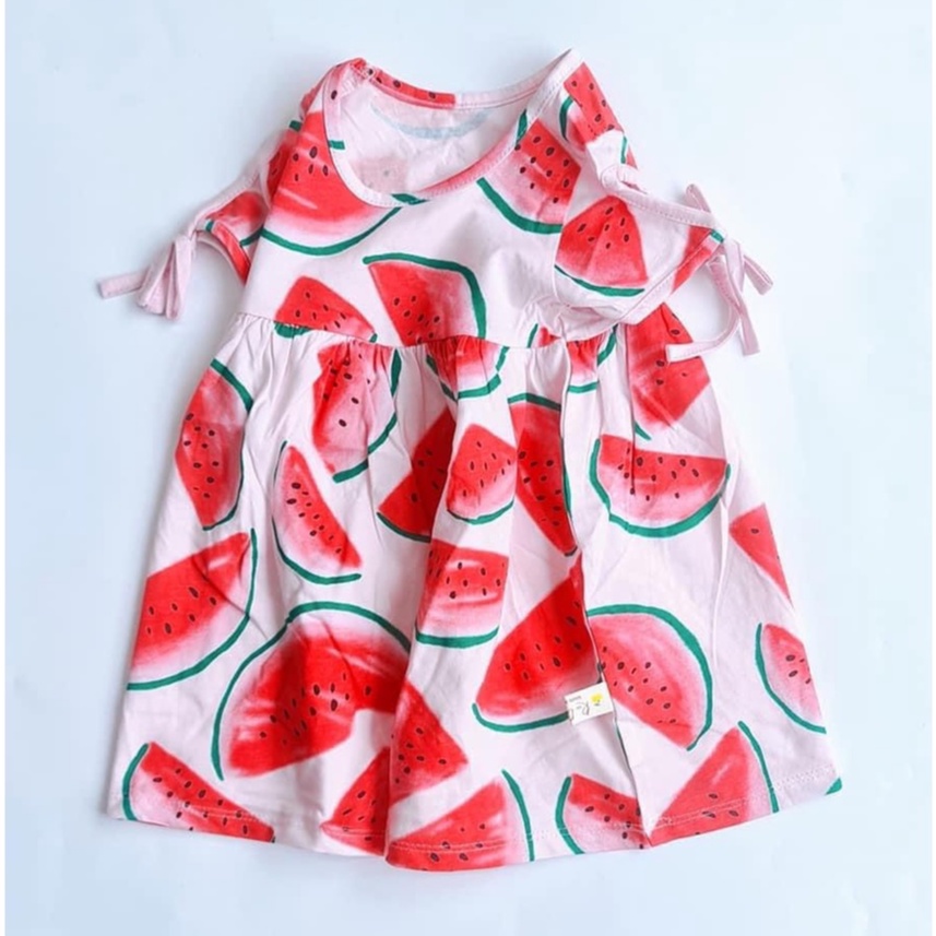 Váy thun cotton họa tiết bé gái MINTSCLOSET Mint's Closet cổ tròn nhiều màu mặc nhà 1 2 3 4 5 tuổi - GV0034