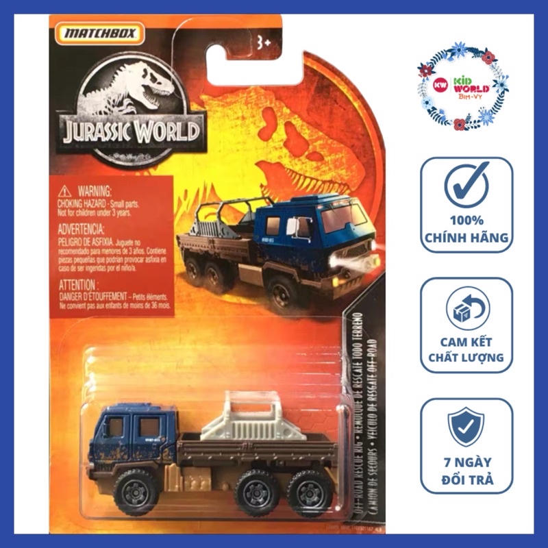Xe mô hình Matchbox Tải Jurassic World Series Off-Road Rescue Rig GDN89.
