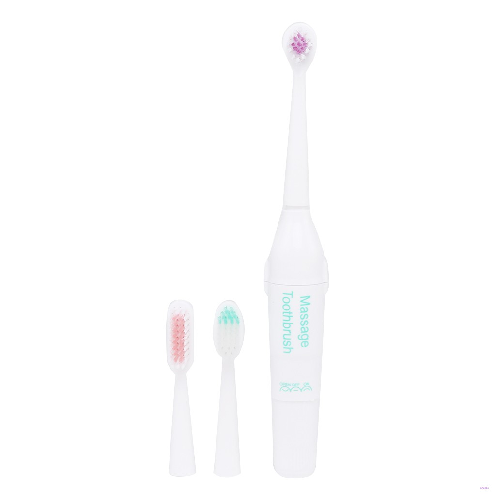 (Hàng Mới Về) Bàn Chải Đánh Răng Điện Mát Xa Chống Thấm Nước Kèm 2 Đầu Thay Thế