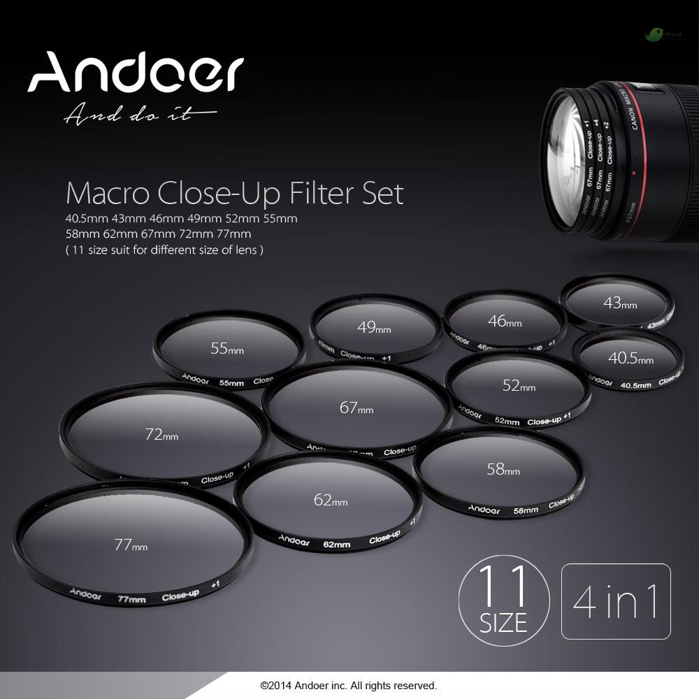 Hình ảnh ANDOER Bộ Lọc Ống Kính Máy Ảnh 49mm + 1 + 2 + 4 + 10 Kèm Túi Đựng Cho Nikon Canon Sony DSLRs #9