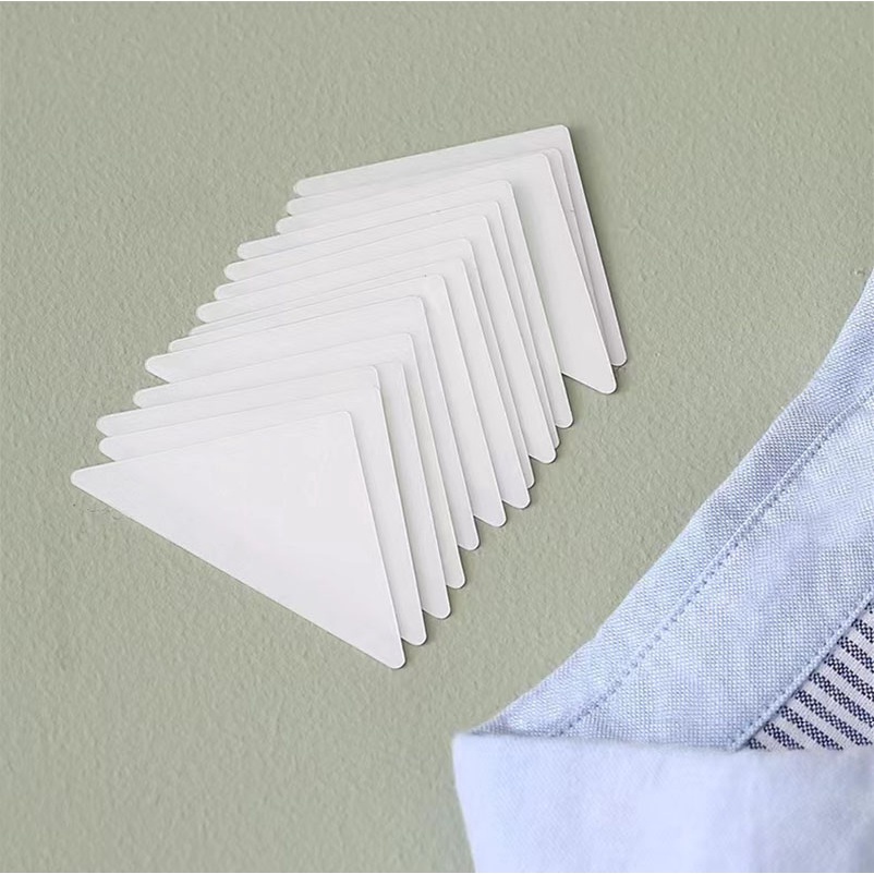 Set 20 / 30 Miếng Dán Cố Định Cổ Áo Polo Hình Tam Giác Màu Trong Suốt Chống Xoắn