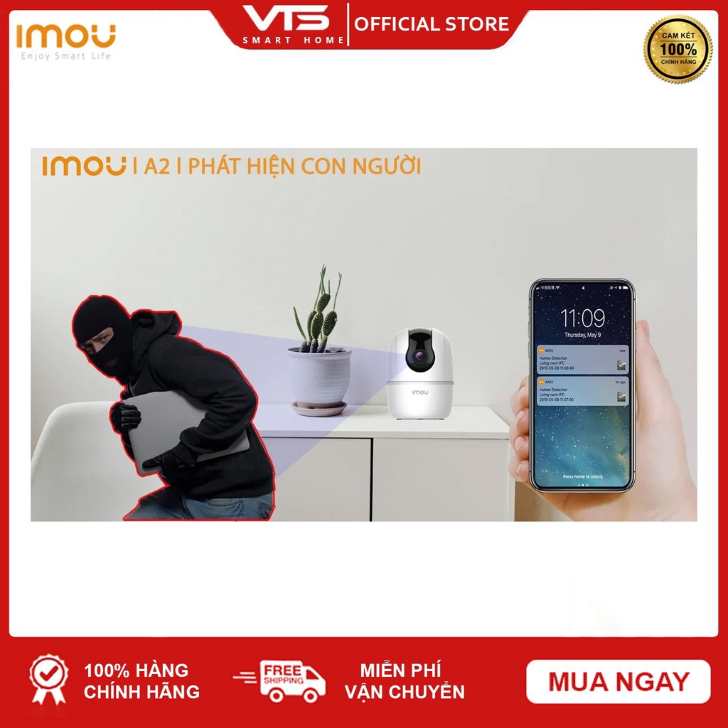 Camera WIFI IMOU A22EP - V3  2MP Full HD 1080P - Ranger 2 - Quay Quét 360 Độ - Đàm Thoại 2 Chiều - DIGI Smart VN