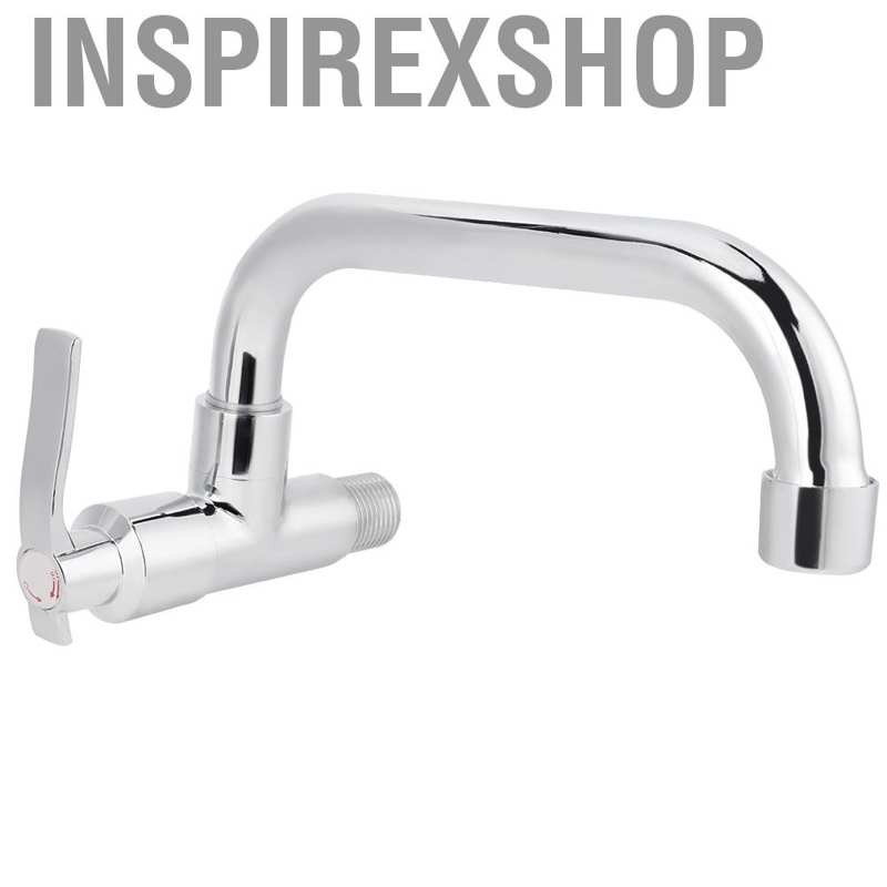 Vòi nước lạnh G1/2 gắn tường cho bồn rửa tay với thiết kế màu bạc bền bỉ