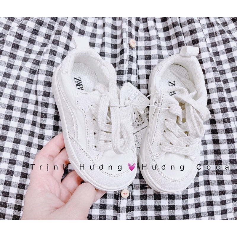 (zara chính hãng)Giày sneaker trắng basic cho bé hàng vợt sale nấc cuối