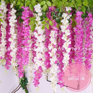Dây leo hoa giả 🌺 cành tử đằng giả nhiều hoa dài 110cm 1 cụm 3 nhánh