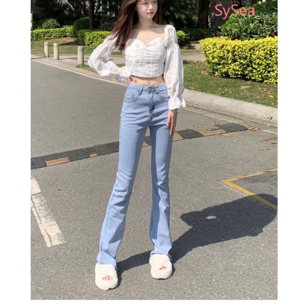 Quần Jean Trơn Màu Thời Trang Retro Mỹ Dành Cho Nữ